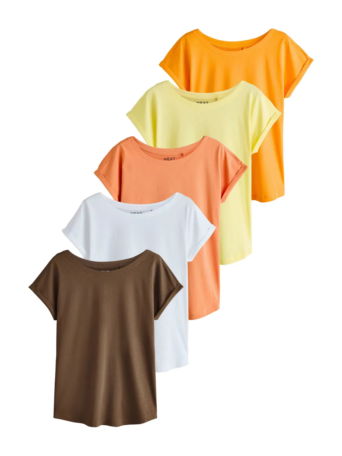 Футболка Next, Chocolate/Light Yellow/Orange/Neon Orange/White