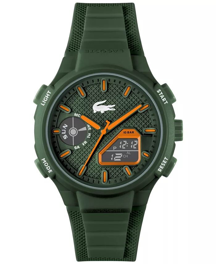 

Мужские часы LC33 с силиконовым ремешком цвета хаки, 45 мм Lacoste