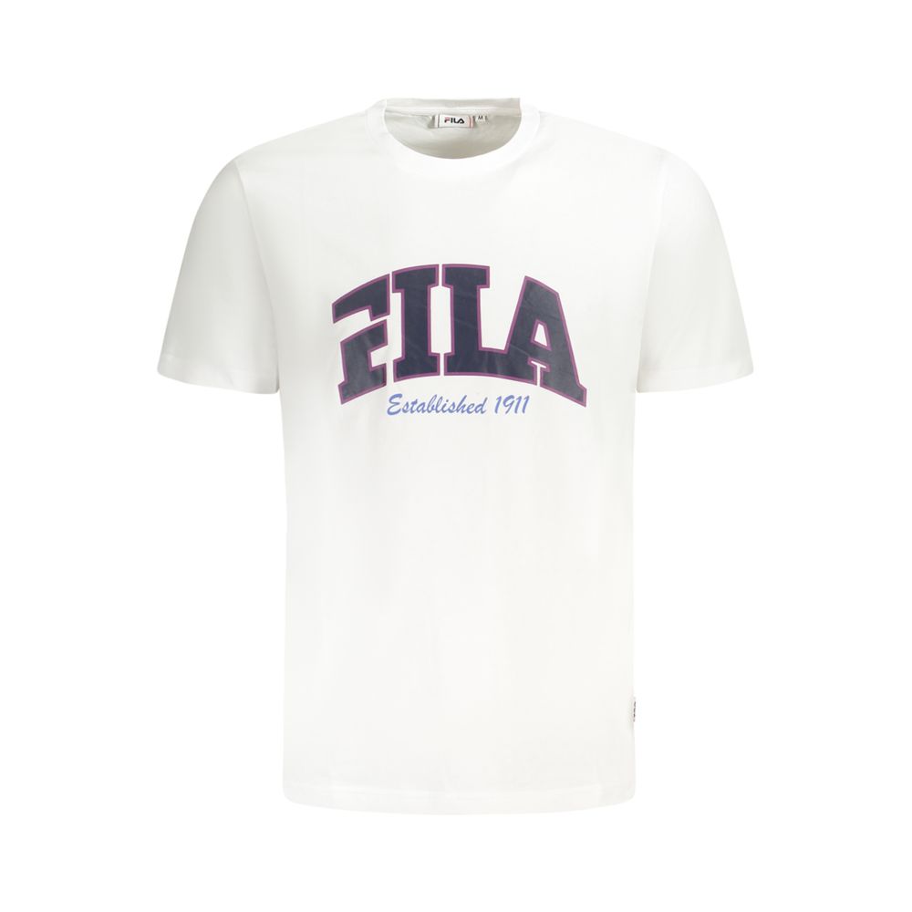 

Белая хлопковая мужская футболка Fila