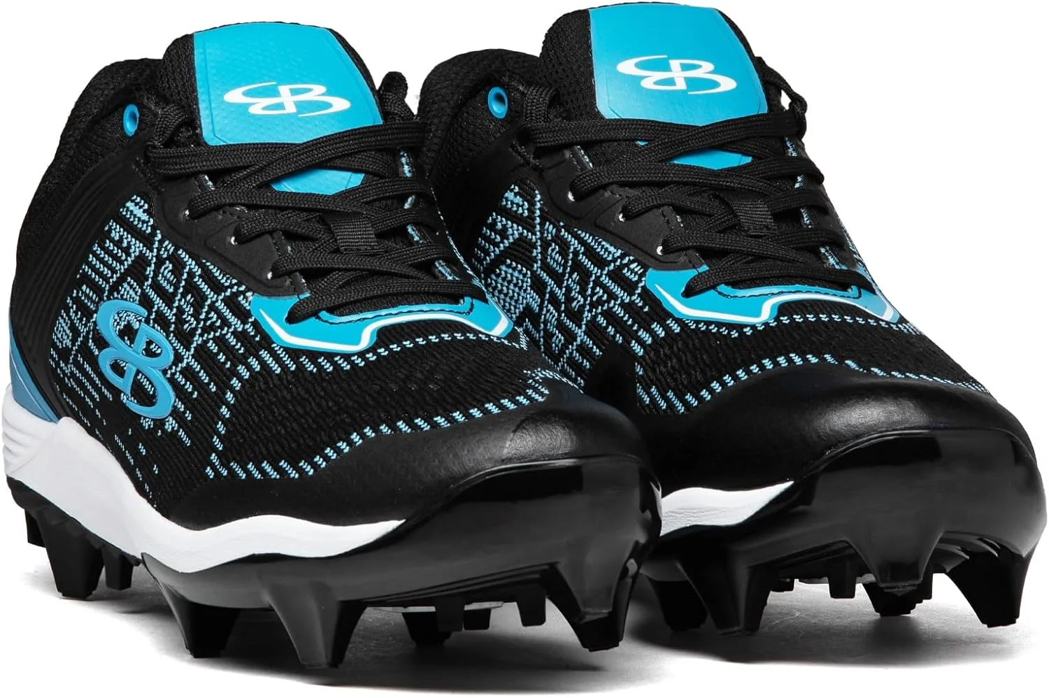 Мужские бутсы Boombah Viper Pureknit с литой подошвой - Status - Разные цвета - Разные размеры, черный/синий — фото 4