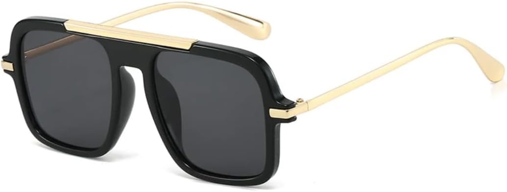 

Солнцезащитные очки для мужчин и женщин - защита UV400 - градиентные линзы сине-желтого леопардового цвета для занятий спортом на открытом воздухе и вождения DSVIGF, Black Grey