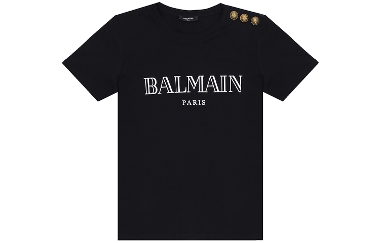 

Футболка женская черная BALMAIN