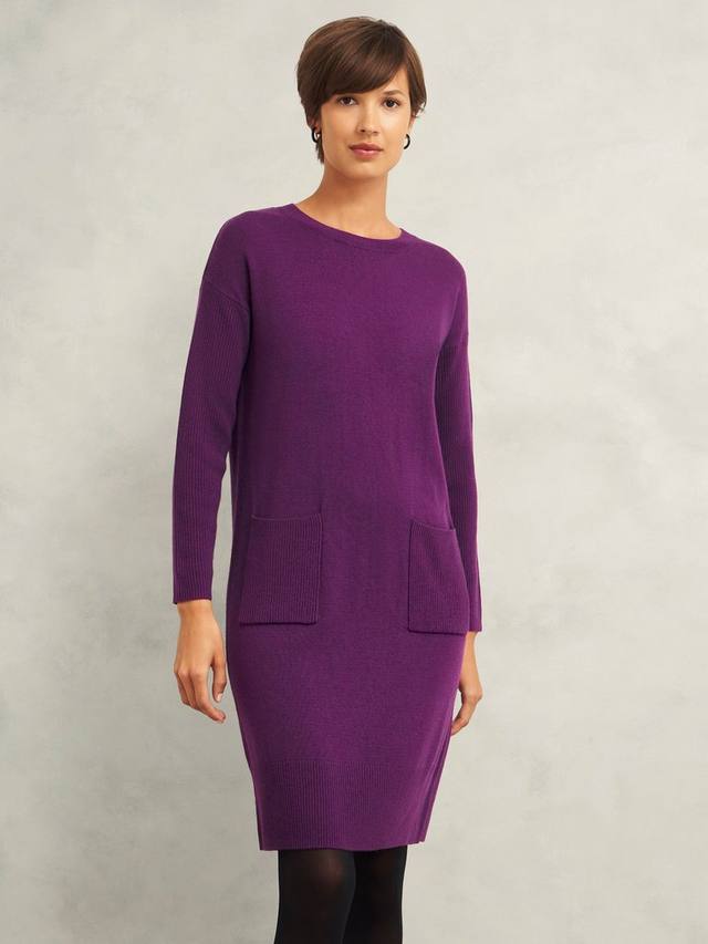 

Трикотажное платье из смеси шерсти devora Hobbs, цвет Vibrant Purple