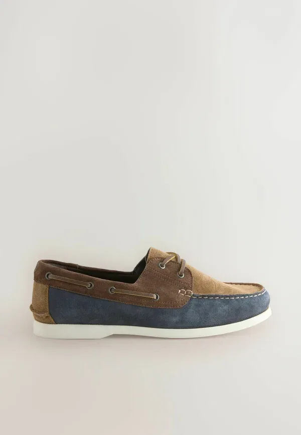Туфли-лодочки Next, Regular fit leather boat shoes, синий — фото 4