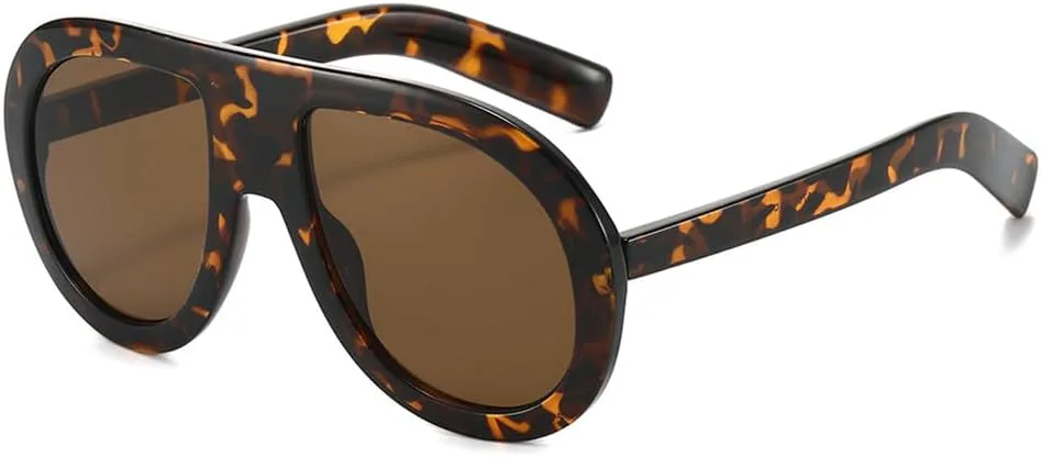 

Солнцезащитные очки UV400 - увеличенного размера, градиентный панк, для женщин и мужчин, для бега и занятий спортом на открытом воздухе UYPTK, Leopard Tea