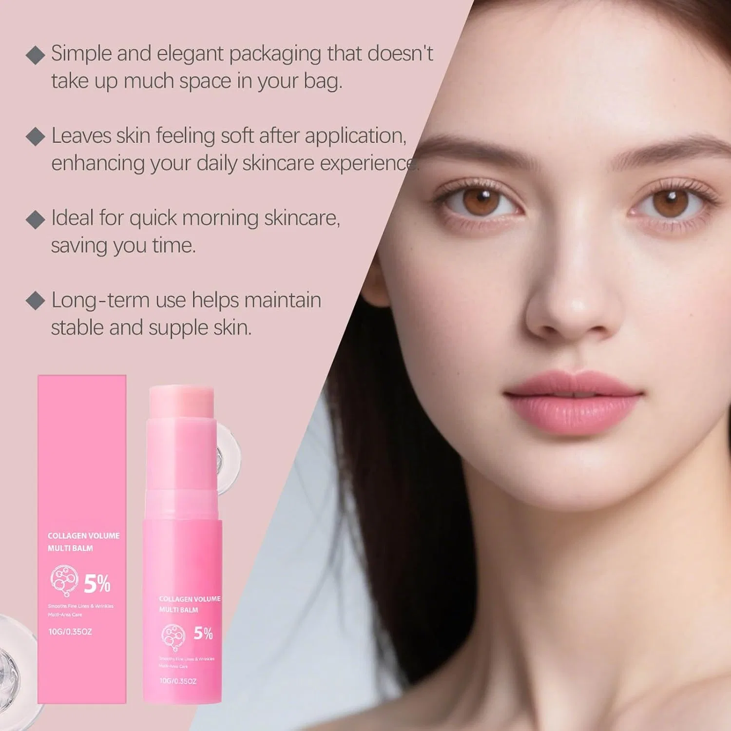 Мульти-бальзам PDRNs Pink Collagen Volume для лица, шеи и лба Generic, 2 Pieces. — фото 4
