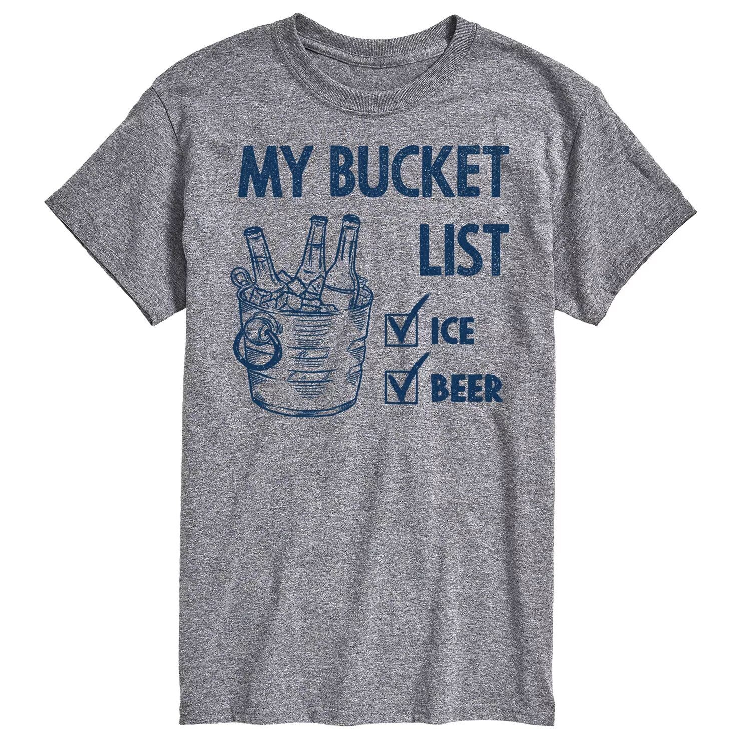 

Футболка Big & Tall с рисунком "Bucket List" Licensed Character, серый