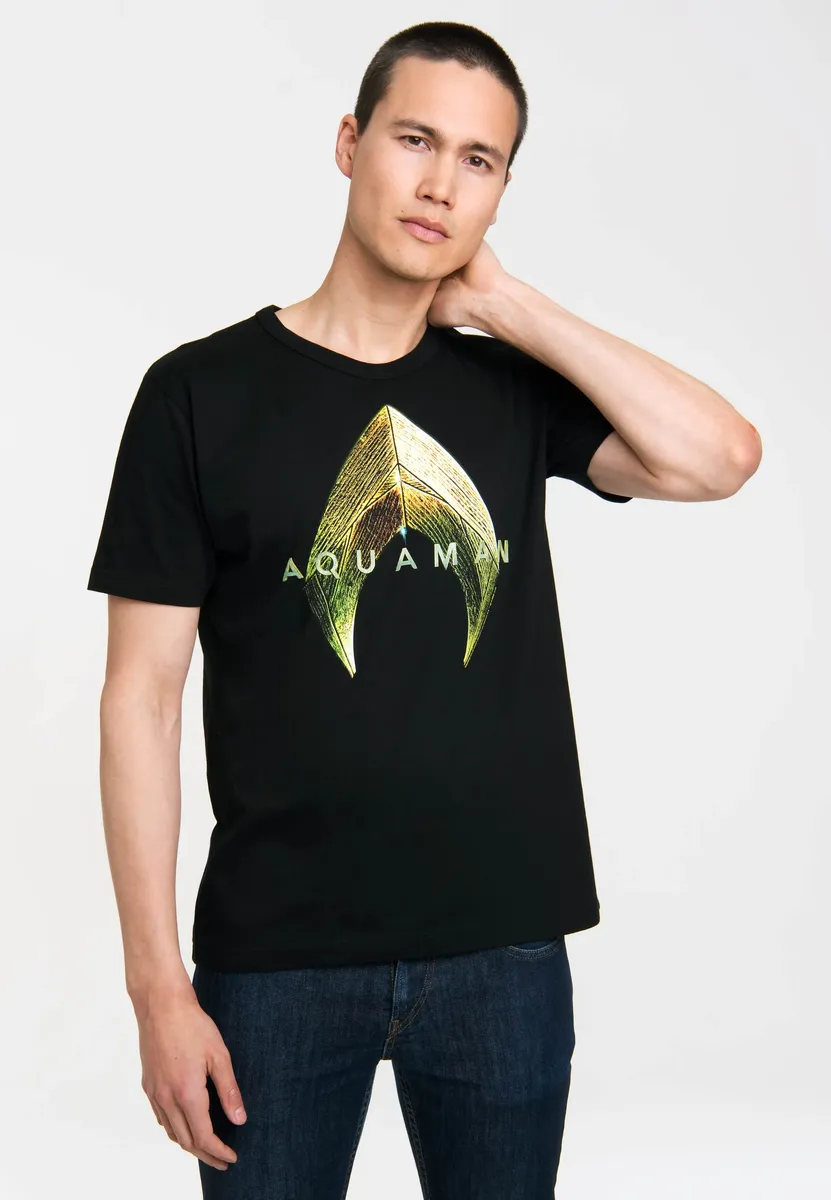 

Футболка Logoshirt "Аквамен" с классным фанатским принтом, черный