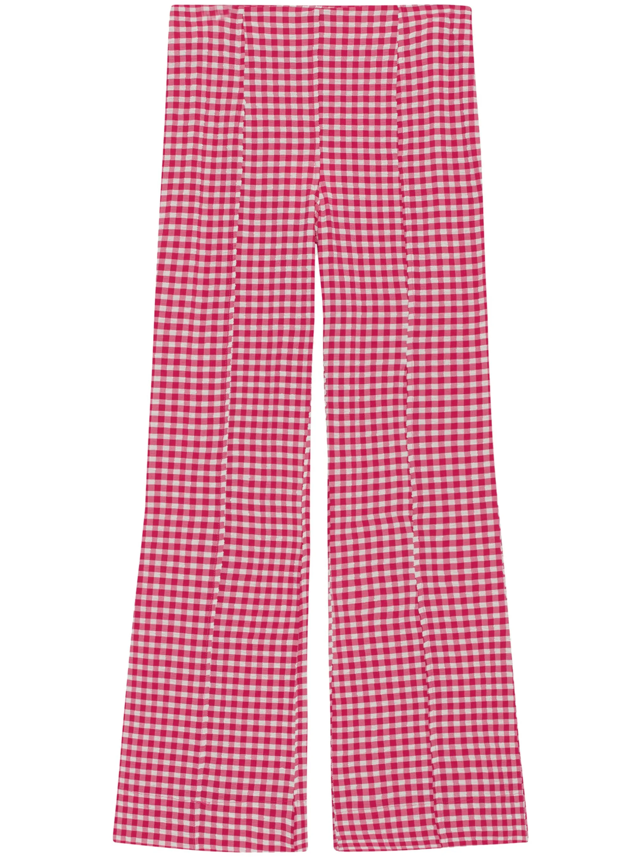 

Расклешенные брюки в клетку Ganni, розовый