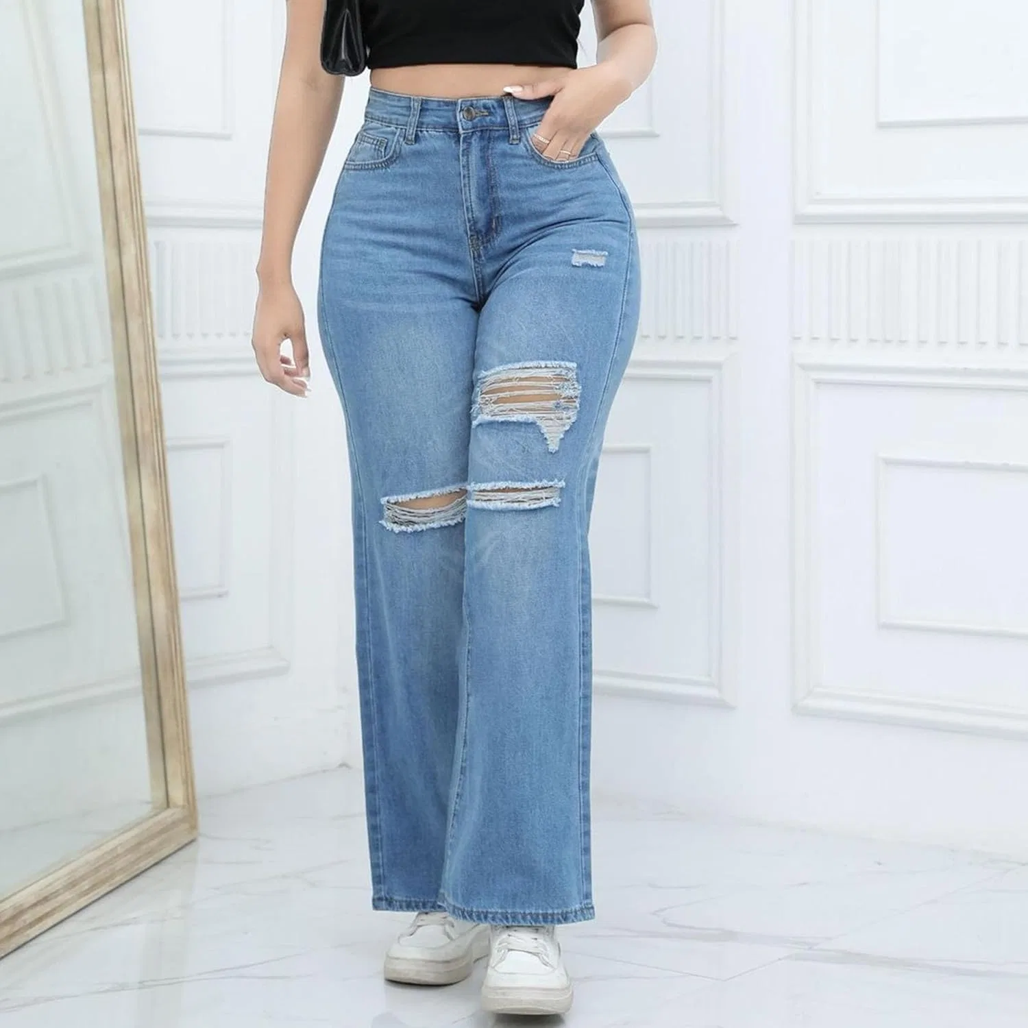 Джинсы клеш Light Blue, Women's Fashion — фото 2