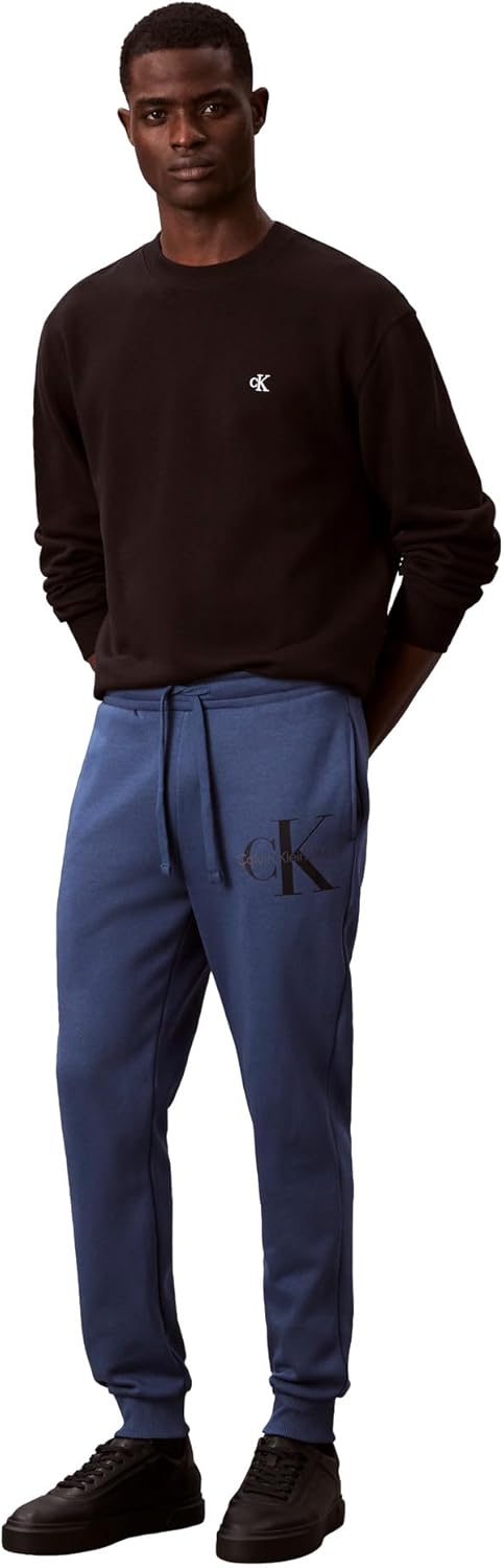 

Мужские спортивные брюки-джоггеры с монограммой и логотипом Calvin Klein, Ensign Blue
