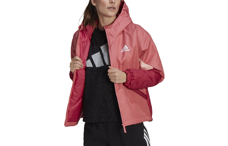 Стеганая куртка женская фуксия Adidas — фото 3