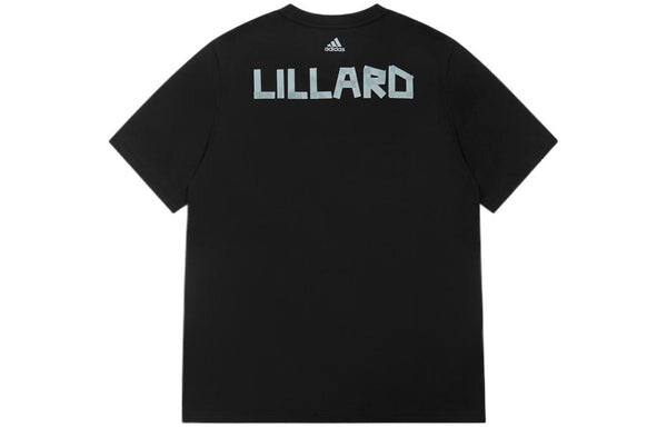 Футболка Adidas Dame Icon Tee Logo Printing Round Neck Short Sleeve Black T-Shirt, черный — фото 2