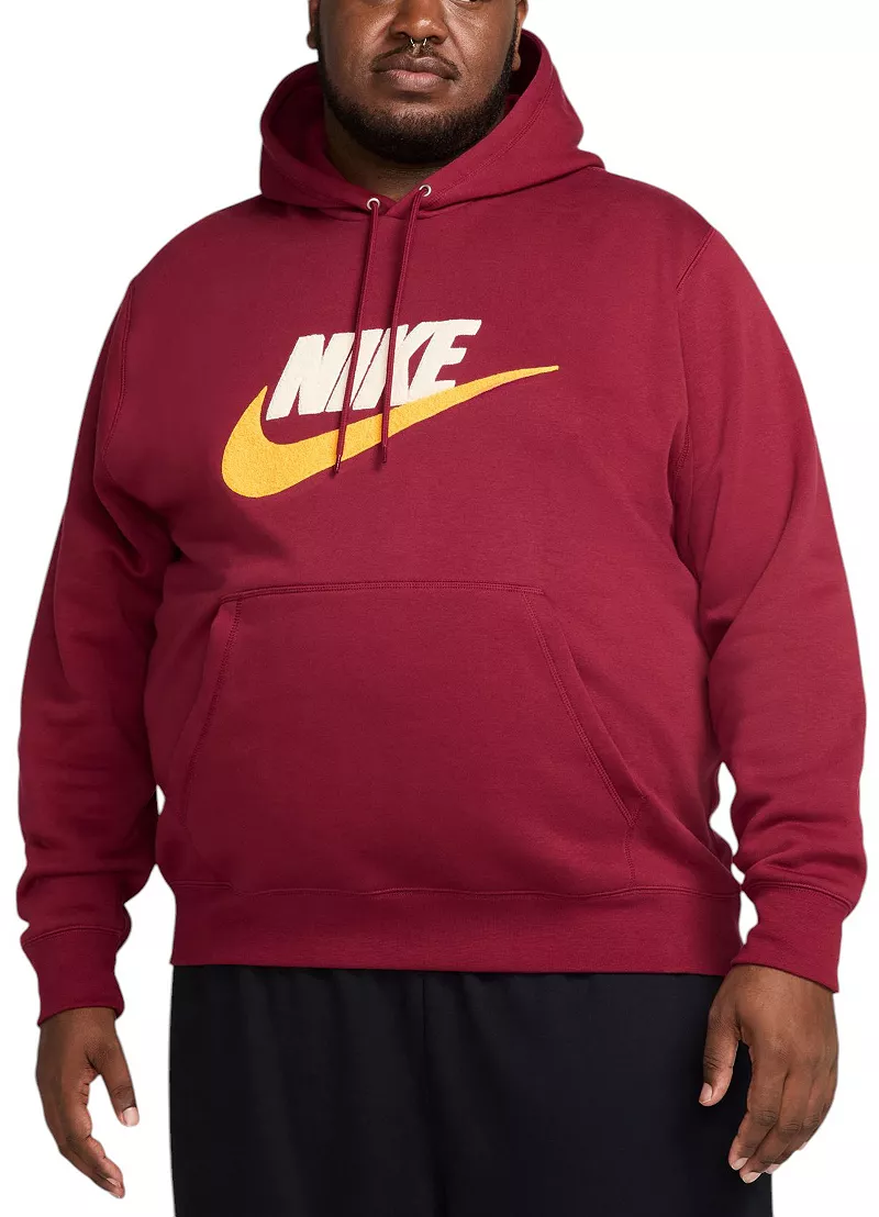 

Мужская худи Nike Club из синели с начесом из флиса Futura, цвет Team Red