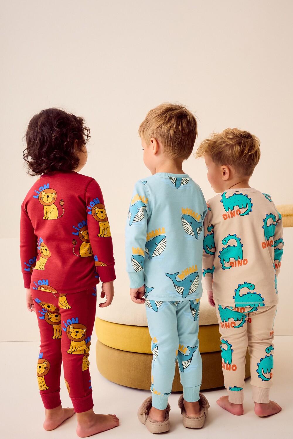 Пижама Snuggle из 100% хлопка, 3 шт в упаковке Next, красный/синий/бежевый — фото 4