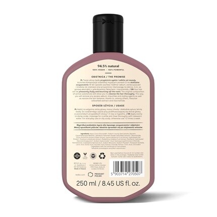 Resibo Deep Wash Cleansing Shampoo Natural Vegan Aloe Vera Экстракты ромашки и лаванды Питательный увлажняющий Безсульфатная pH-нейтральная формула для всех типов волос 250 мл — фото 2