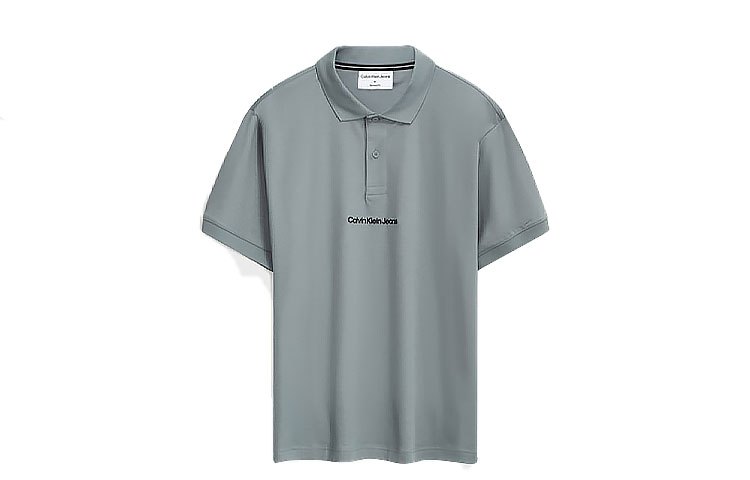 

Футболка поло CALVIN KLEIN мужская мягкого серого цвета