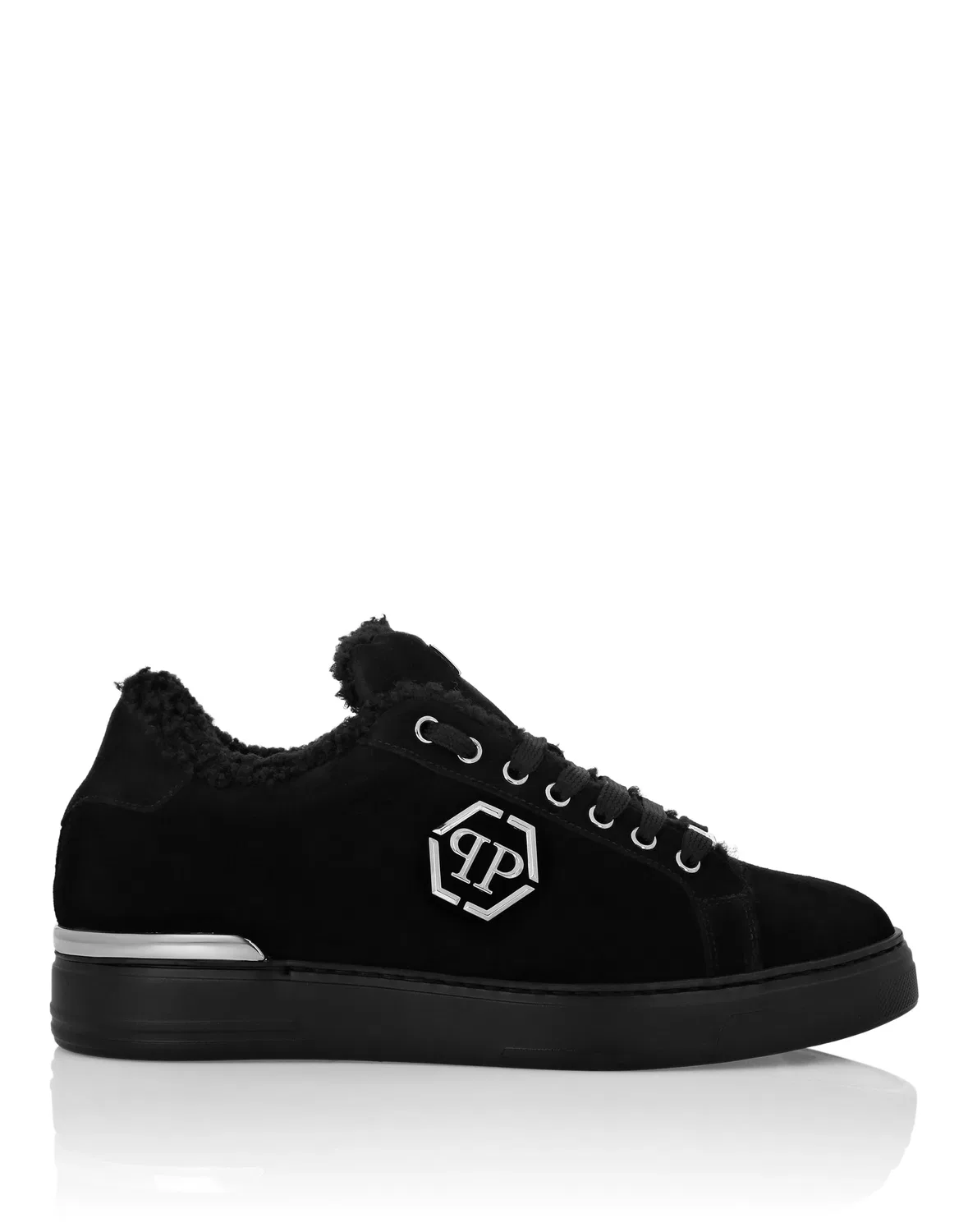 Низкие кроссовки Carson из замши и эко-меха PHILIPP PLEIN, черный/черный — фото 2