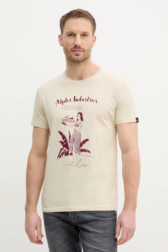 

Футболка хлопковая Alpha Hawaii T Alpha Industries, бежевый