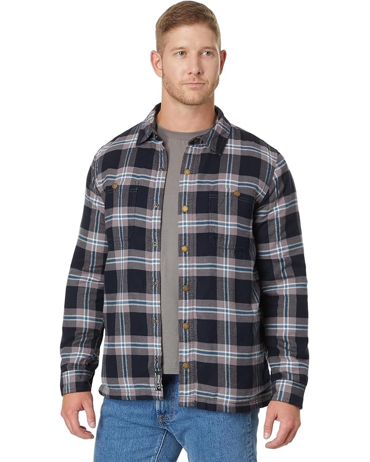 

Рубашка L.L.Bean Fleece-Lined Flannel Shirt, цвет Coal