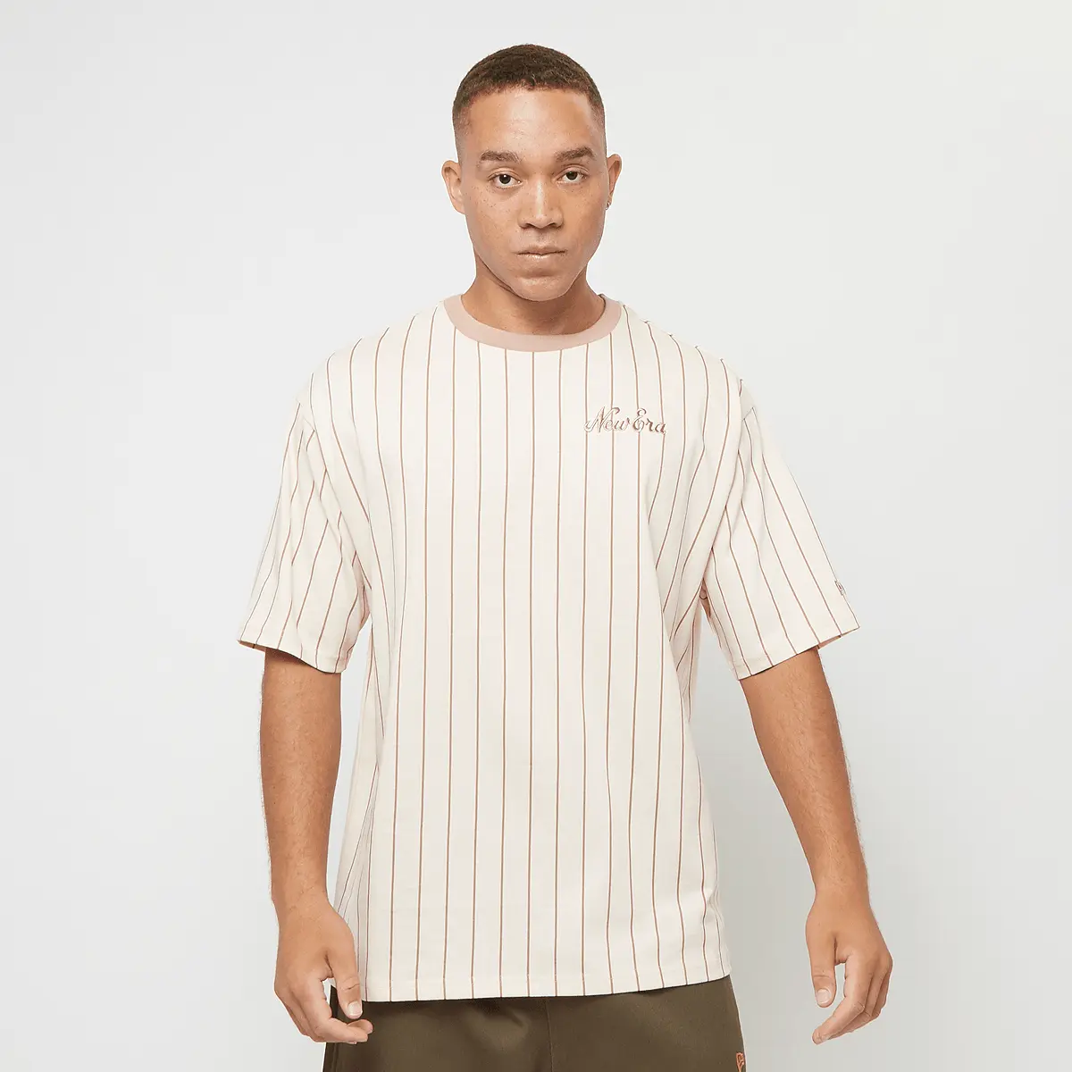 

Футболка New Era Pinstripe Oversized Tee, бежевый