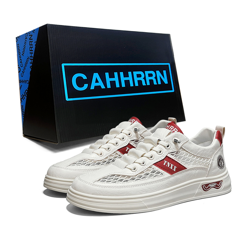 

Мужские дышащие низкие кроссовки для скейтбординга CAHHRRN, Beige Red