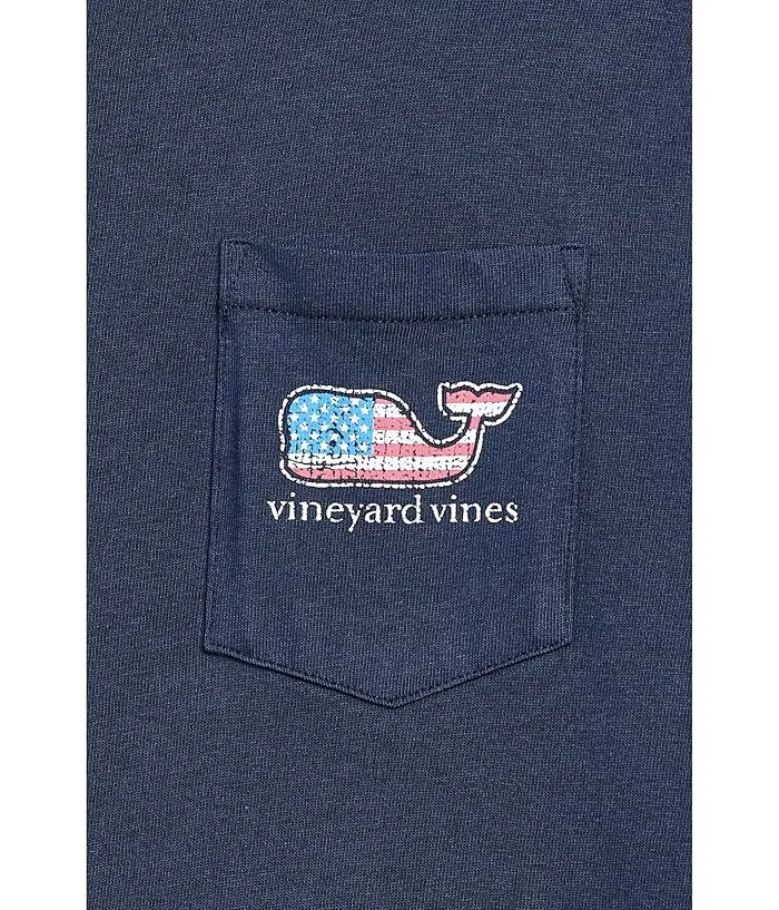 Футболка с коротким рукавом и карманом Flag Whale Vineyard Vines Kids, Vineyard Navy — фото 3