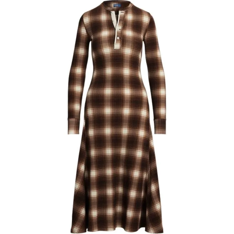 Платье с длинными рукавами в темную клетку Polo Ralph Lauren, Dark Plaid