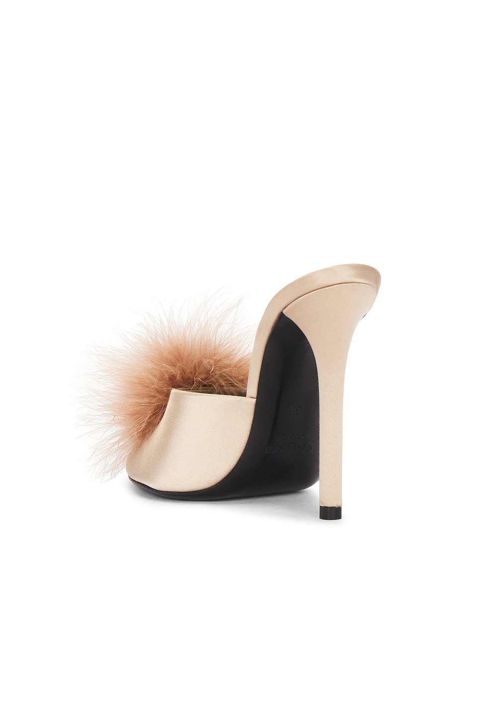 Сандалии Gippy-мюли Saint Laurent, цвет Partridge Pink — фото 3