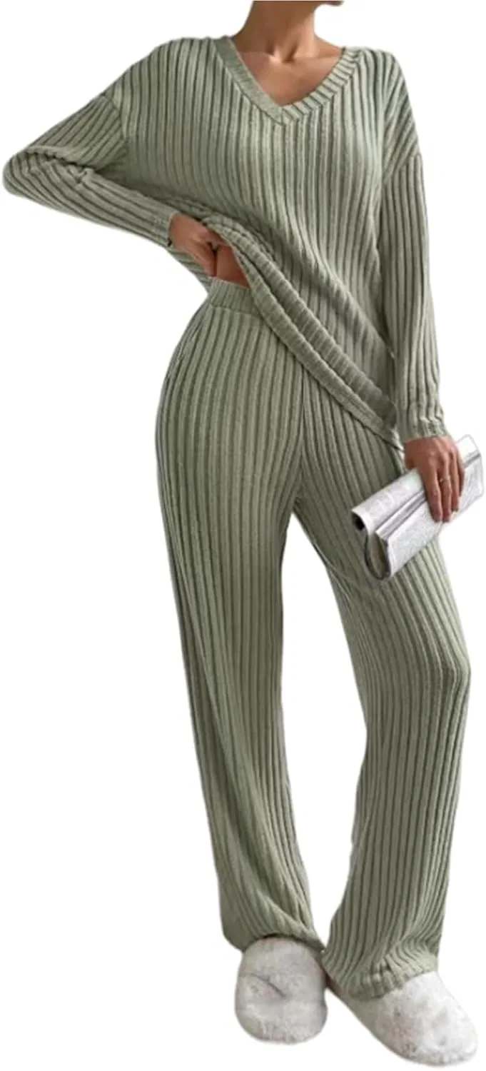 Спортивный костюм Ribbed Lounge Wear Set, Green