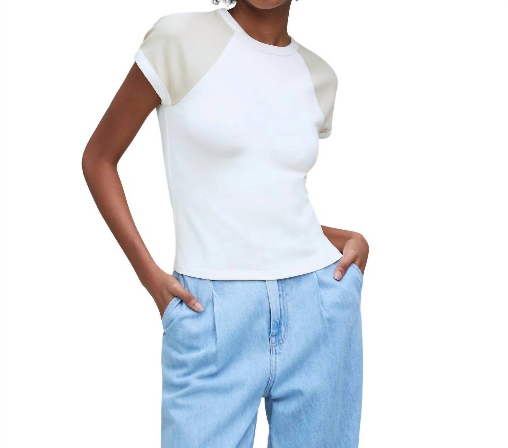 

Ребристый топ цвета слоновой кости Madewell