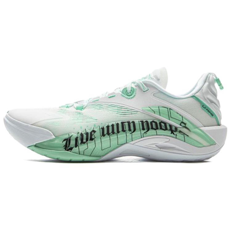 

LINING Износостойкие дышащие баскетбольные кроссовки Rebound Grip с низким верхом для занятий спортом на открытом воздухе, мужские, белые и зеленые
