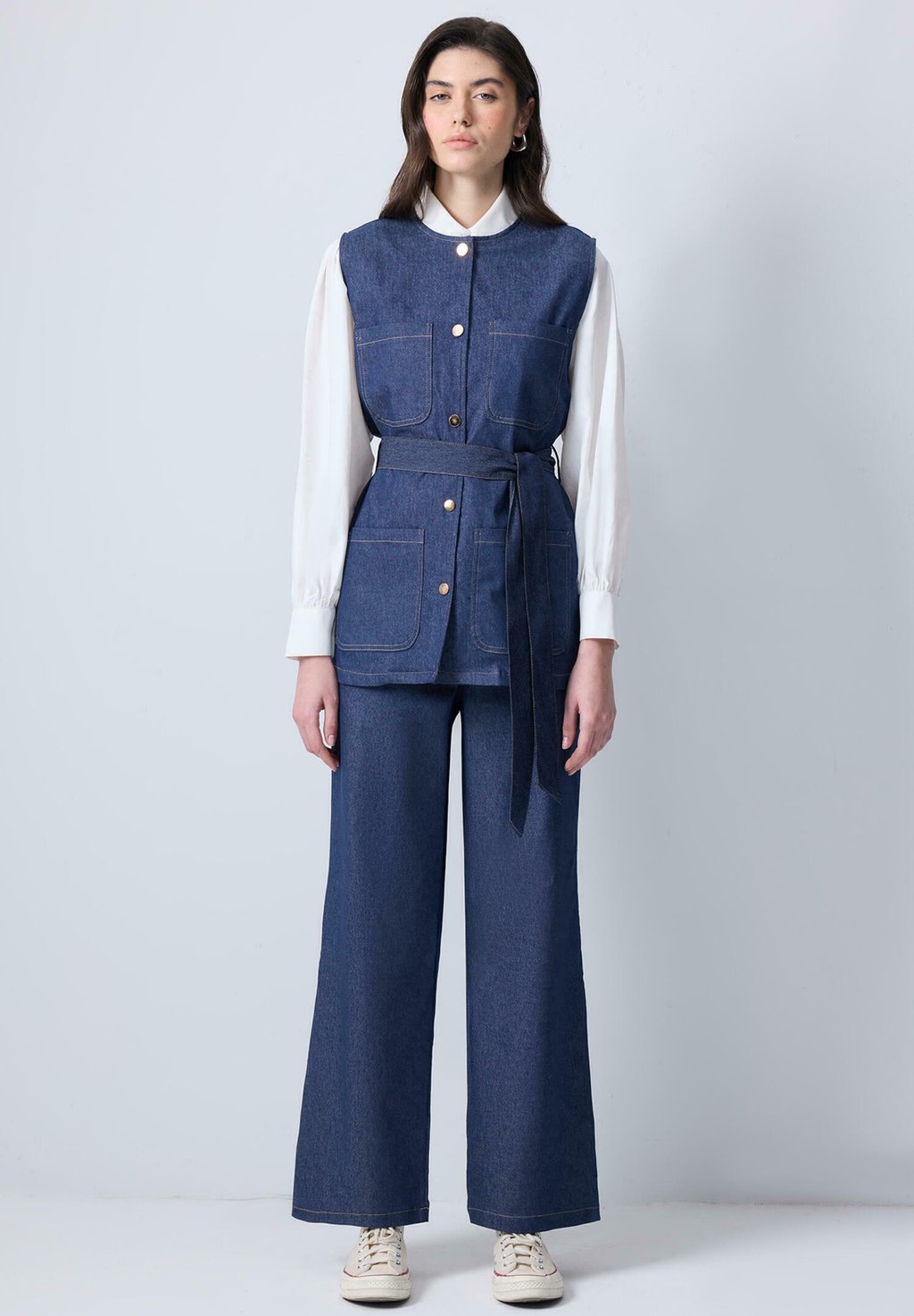 

Жилет BELT DETAILED SET - Relaxed fit jeans Touché Privé, цвет Denim