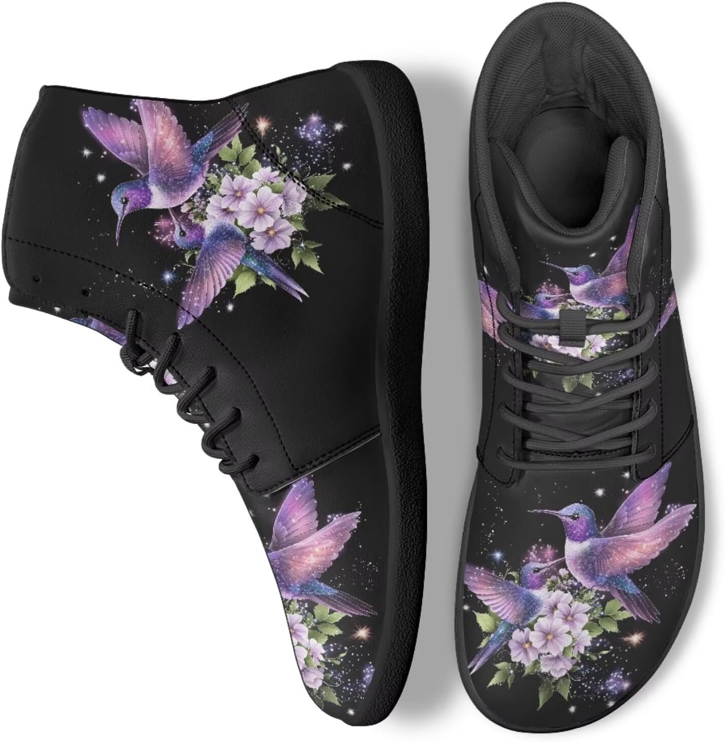 

Женские высокие кроссовки-бабочки для ходьбы, модные рабочие, офисные, спортивные, босоножки Ecaestolph, черный/фиолетовый