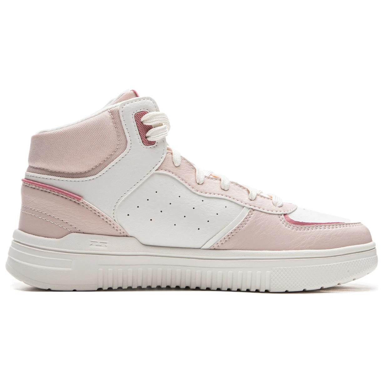 Кроссовки LINING Qingyun Skateboarding Shoes Women's High-top Champagne White/Silence Purple, фиолетовый — фото 2