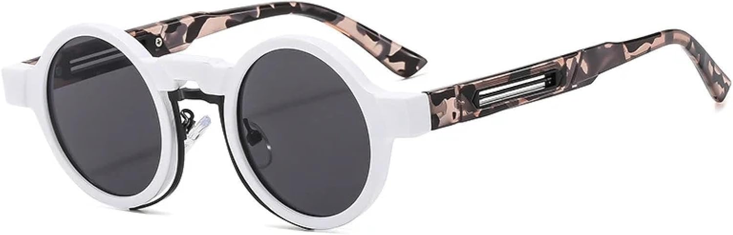 

Солнцезащитные очки с защитой от УФ-излучения UV400 | Маленькие круглые, в стиле панк, с градиентным переходом цвета, для занятий спортом на открытом воздухе и вождения DSVIGF, White Pattern Gray