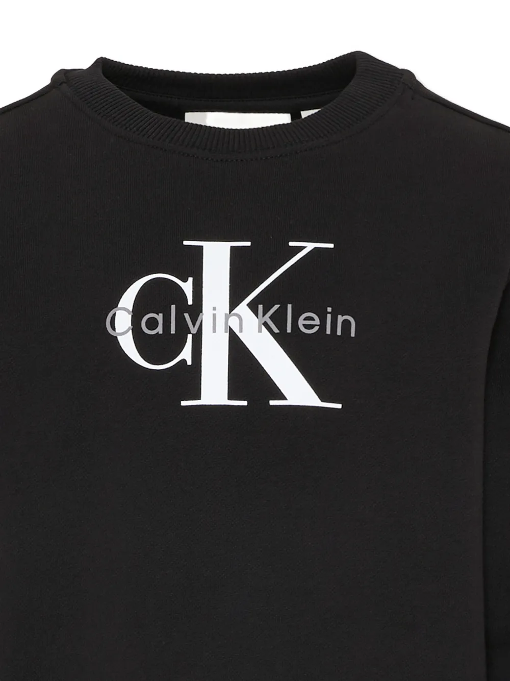 Свитшот с логотипом и круглым вырезом Calvin Klein Kids, черный — фото 3