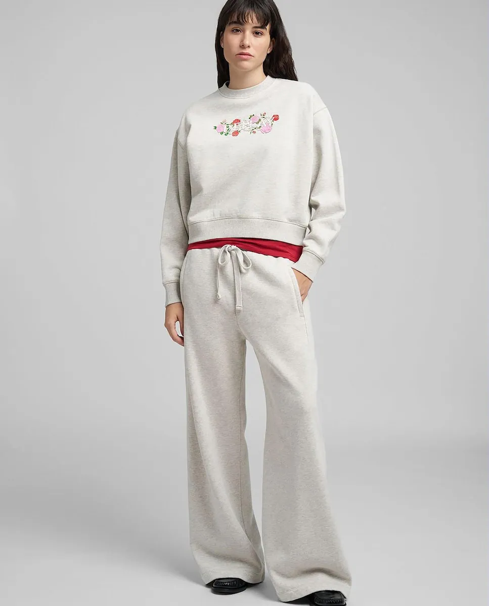 

Женская толстовка с круглым вырезом и принтом спереди Replay, серый