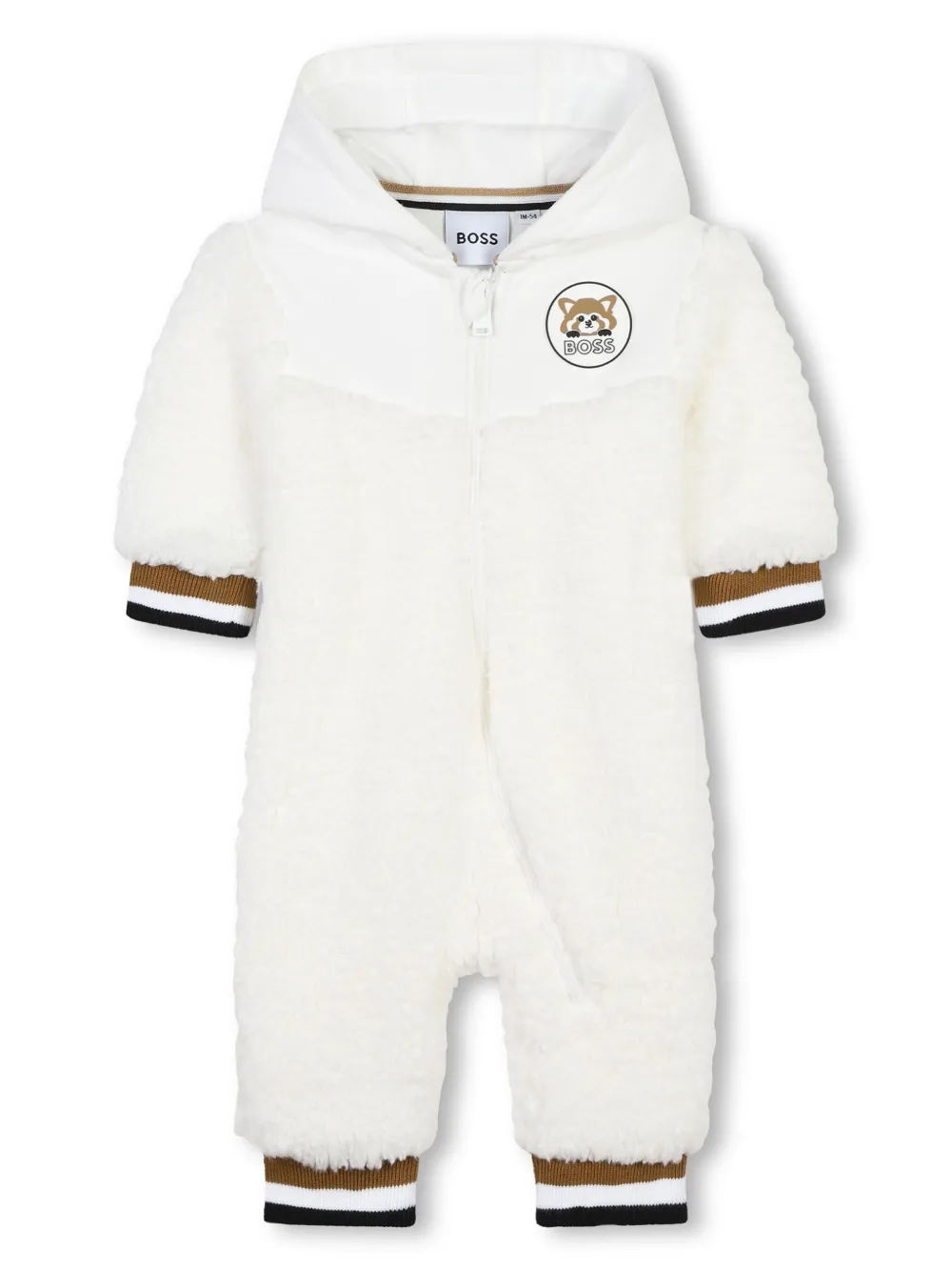 

Ромпер из шерпы с логотипом BOSS Kidswear, белый
