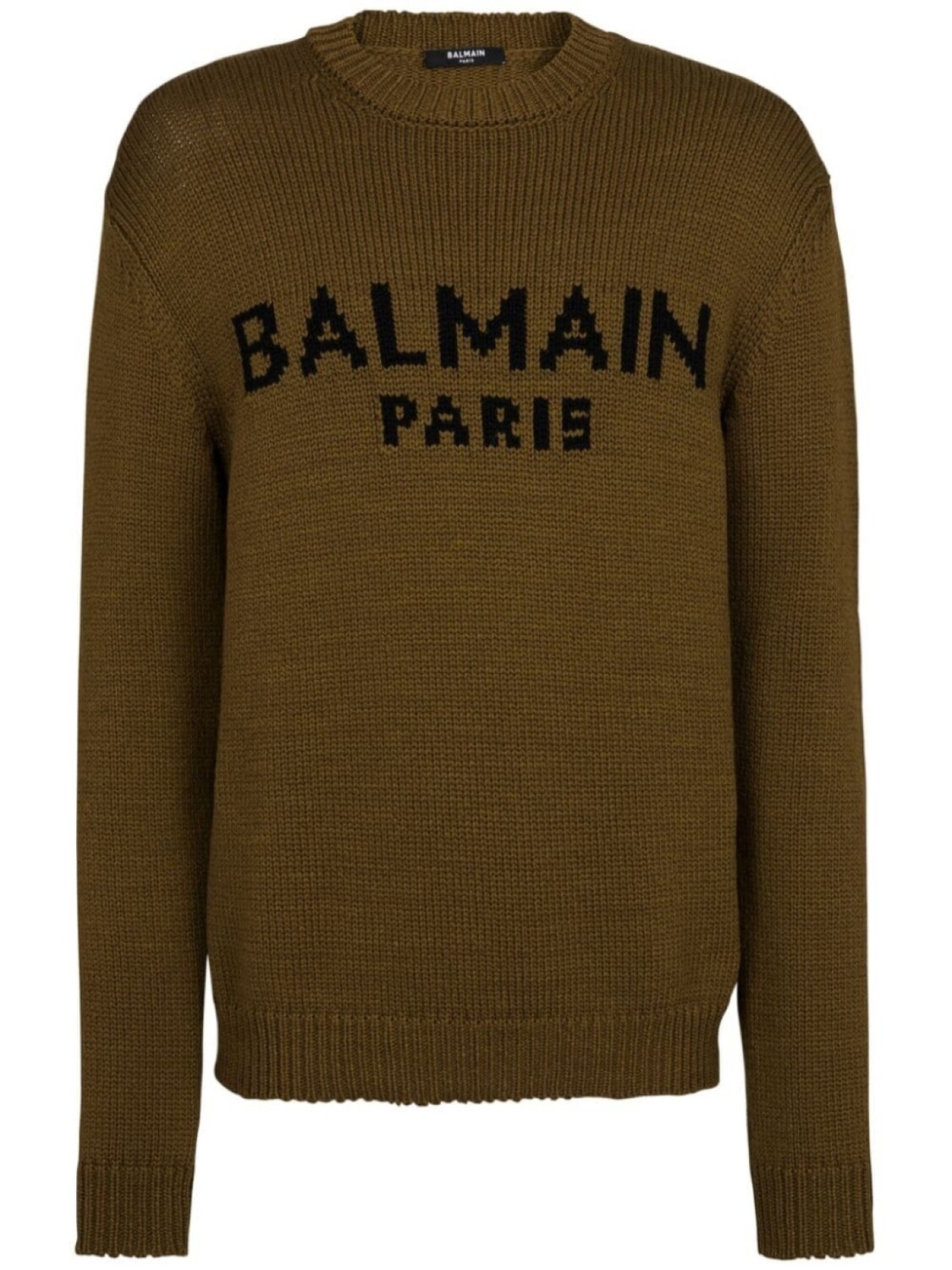 

Balmain джемпер в технике интарсия в Париже, зеленый