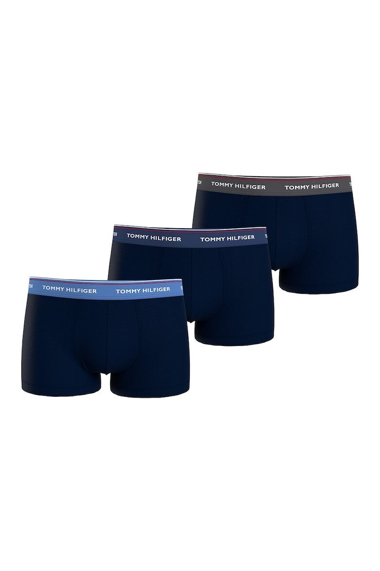 Боксеры с логотипом на поясе - 3 пары Tommy Hilfiger, синий