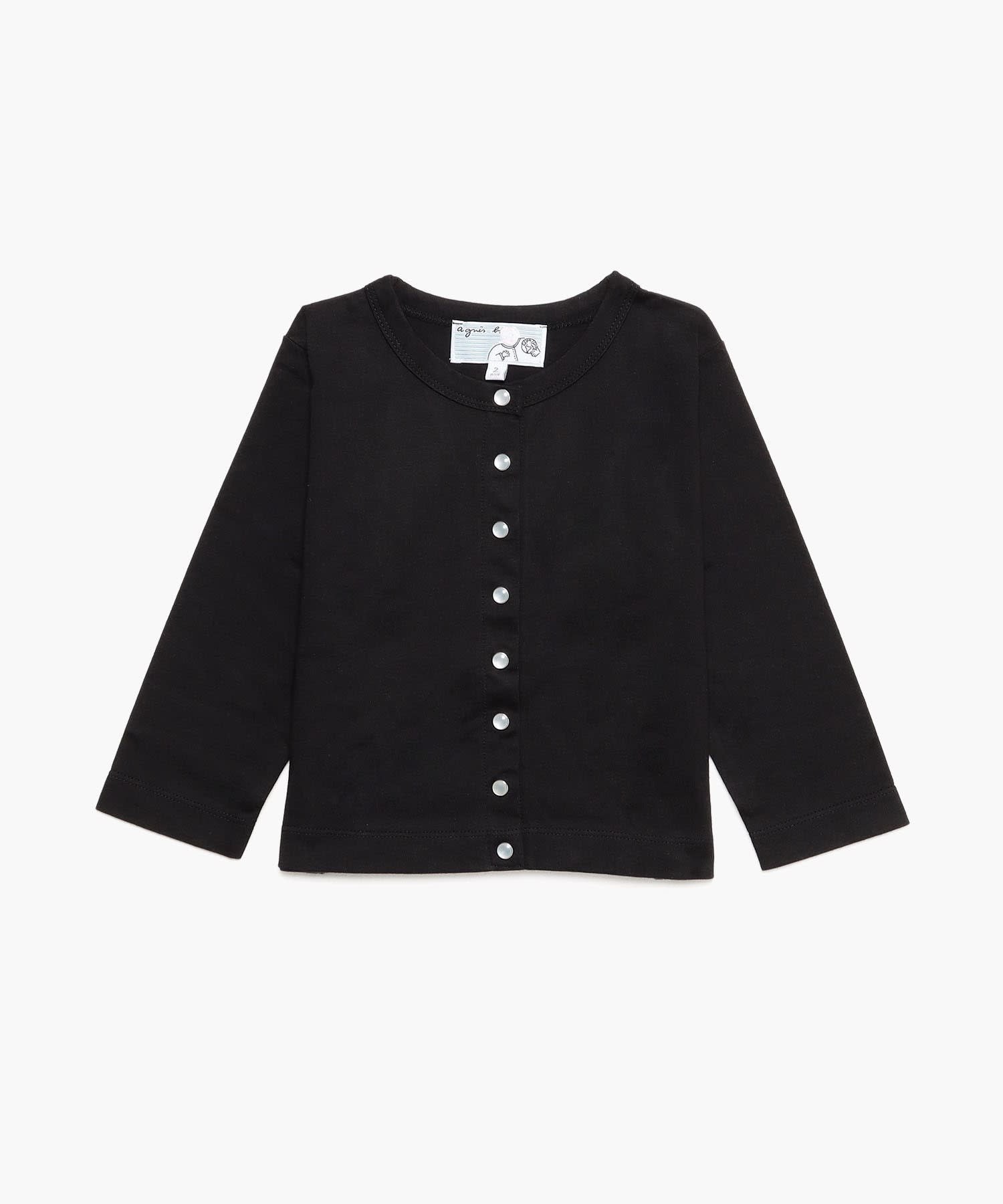 Детский хлопковый кардиган с длинными рукавами Agnes b. ENFANT, Black
