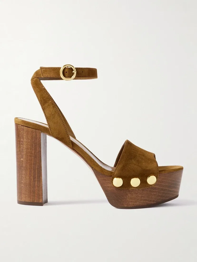 Замшевые босоножки 70 Gianvito Rossi, коричневый