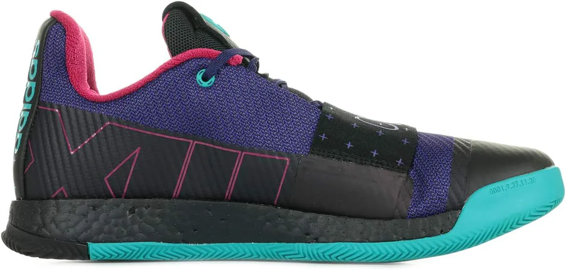 Баскетбольные кроссовки Adidas Harden Vol 3 черно-сине-серые (G26811), фиолетовый — фото 4