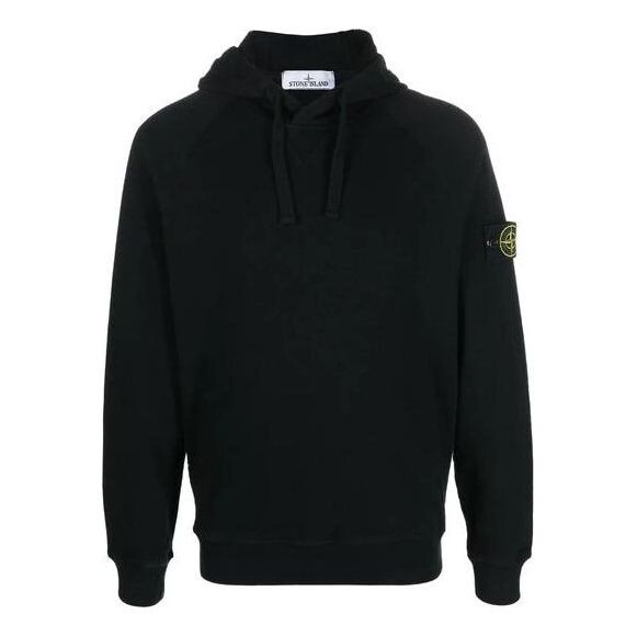 

Толстовка logo patch hoodie 'black' Stone Island, черный