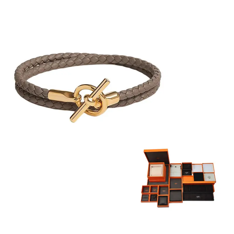 

Hermes Браслеты из телячьей кожи с золотым покрытием, женские, коричневый