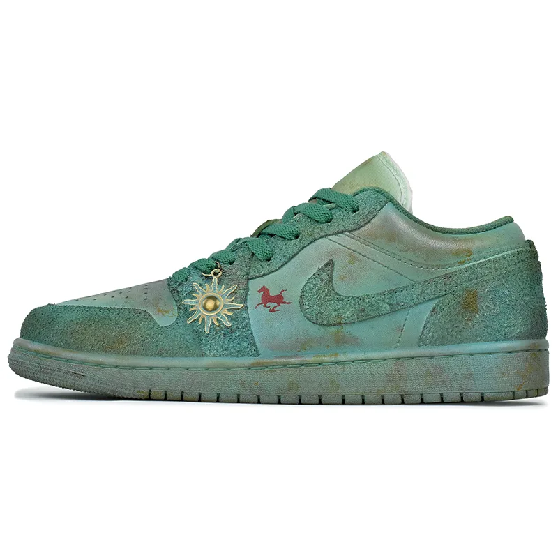 Кроссовки Air 1 Abrasion Resistant Low top Vintage мужские Jordan, Sun Copper Moss-Gift Box 1 — фото 3