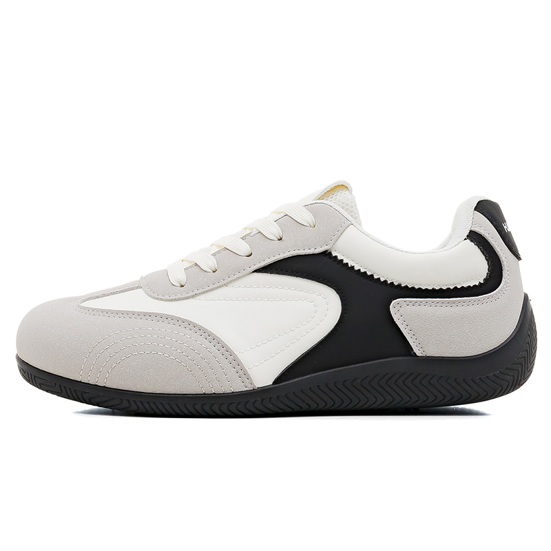 

HUANQIU Мужские низкие повседневные кроссовки White Black, устойчивые к истиранию, легкие и дышащие