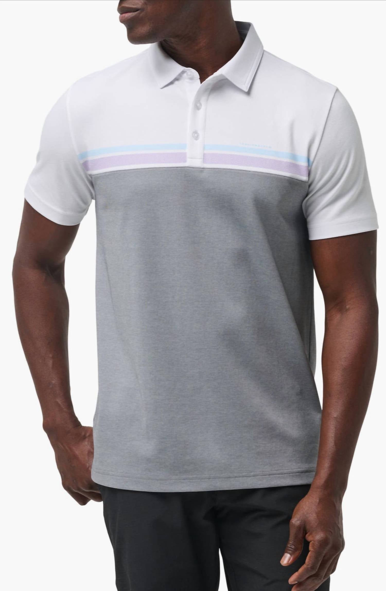 

Рубашка-поло First Timer Stripe Colorblock белого цвета TravisMathew