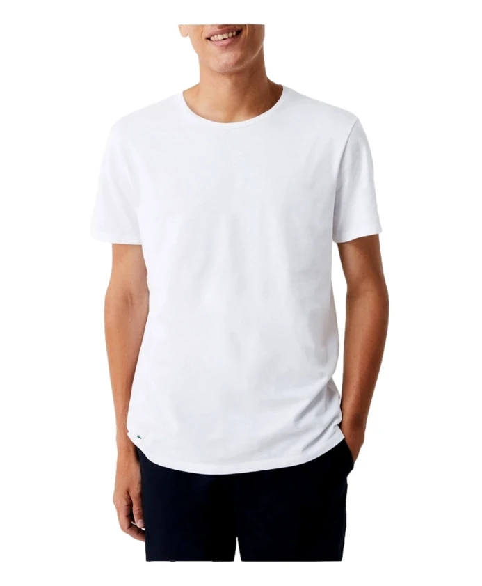 

Классическая футболка с круглым вырезом и тремя рубашками Lacoste, белый